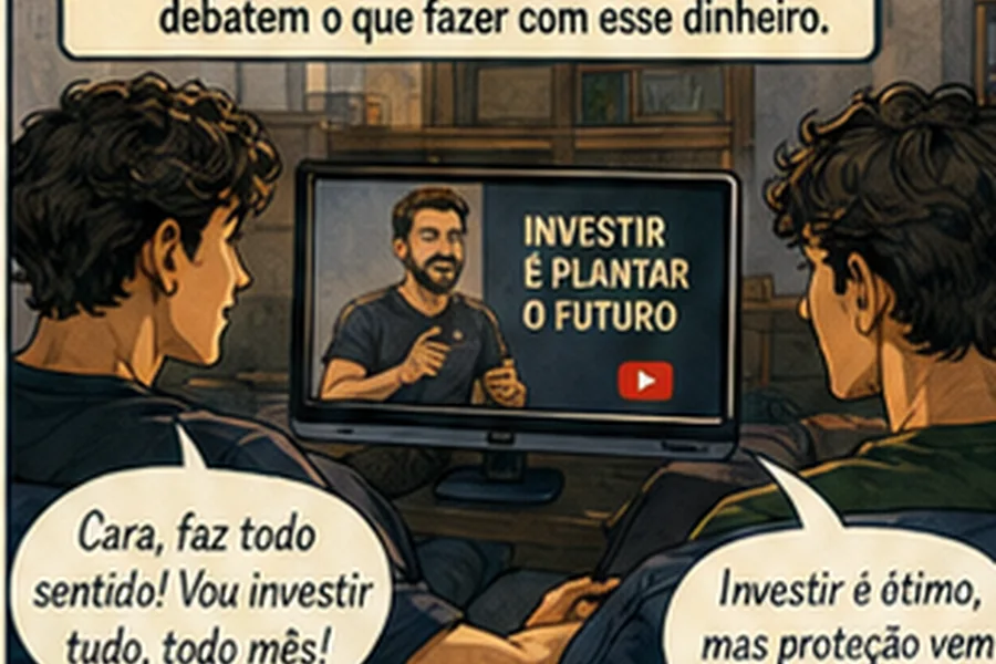 Os irmãos pesquisando finanças e planejamento